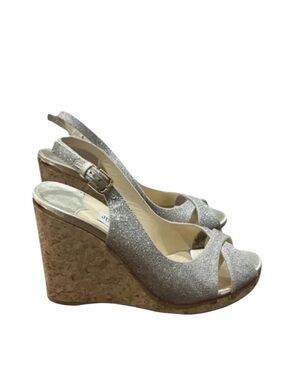 Jimmy Choo Slingback Amely Wedge Sandals Size 36.5
